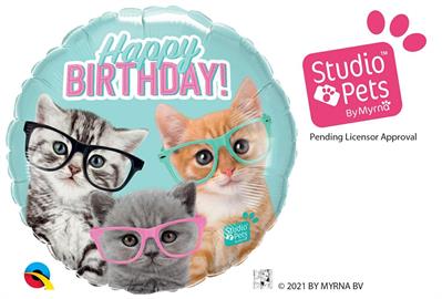 18 BIRTHDAY KITTENS WITH EYEGLASSES          5PZ MC100