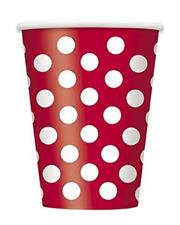 EU RUBY RED DOTS 12OZ PAPER CUPS 6CT PZ.  MC. 72