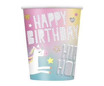 EU UNICORN 9OZ PAPER CUPS 8CT PZ.MC. 72