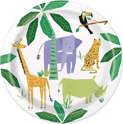 EU ANIMAL SAFARI ROUND 9 PLATES, 8CT PZ.  MC. 72