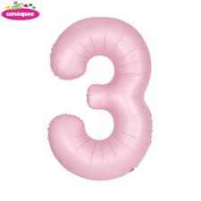 LOV.PINK NUMBER 3 FOILBALLOON 34, PACKAGED PZ. 5 MC. 100