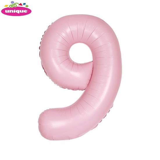 LOV.PINK NUMBER 9 FOILBALLOON 34, PACKAGED PZ. 5 MC. 100