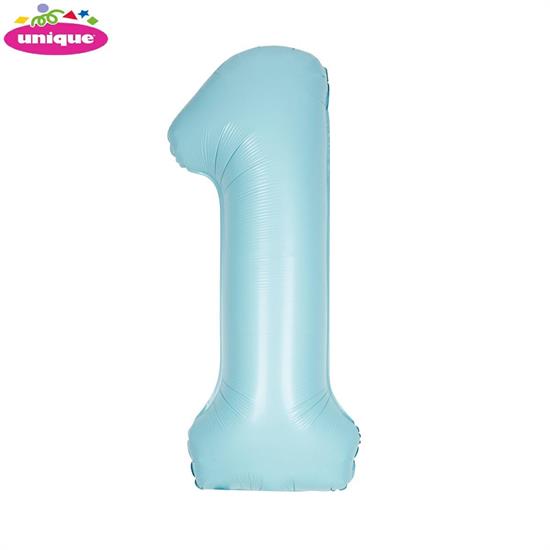 BLUE NUMBER 1 FOILBALLOON 34, PACKAGED PZ. 5 MC. 100