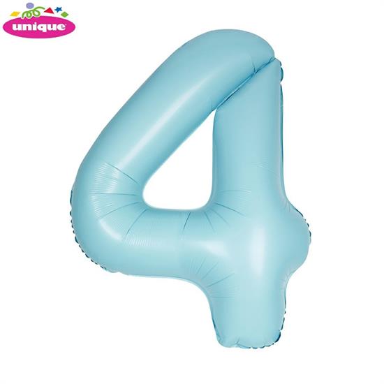 BLUE NUMBER 4 FOILBALLOON 34, PACKAGED PZ. 5 MC. 100