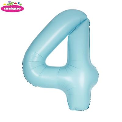 BLUE NUMBER 4 FOILBALLOON 34, PACKAGED PZ. 5 MC. 100