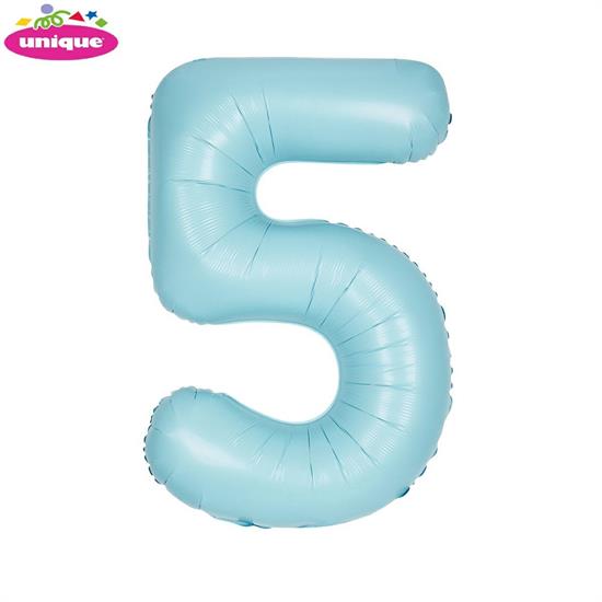 BLUE NUMBER 5 FOILBALLOON 34, PACKAGED PZ. 5 MC. 100