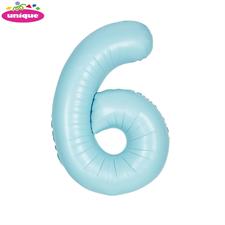 BLUE NUMBER 6 FOILBALLOON 34, PACKAGED PZ. 5 MC. 100