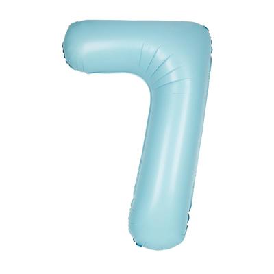 BLUE NUMBER 7 FOILBALLOON 34, PACKAGED PZ. 5 MC. 100