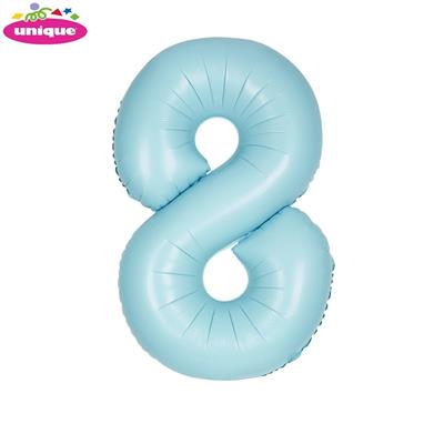 BLUE NUMBER 8 FOILBALLOON 34, PACKAGED PZ. 5 MC. 100