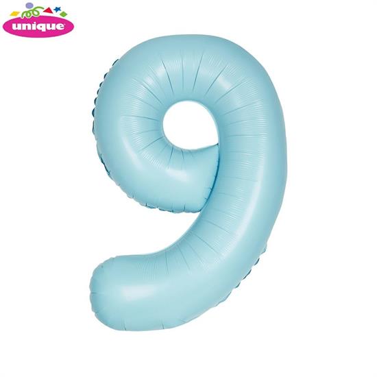 BLUE NUMBER 9 FOILBALLOON 34, PACKAGED PZ. 5 MC. 100