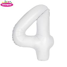 WHITE NUMBER 4 FOILBALLOON 34, PACKAGED PZ. 5 MC. 100