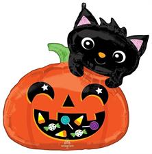 S SHAPE CAT AND CANDY PUMPKIN      5PZMC100