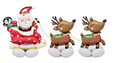 AIRLOONZ DECOR KIT SANTA & REINDEER 3PZ MC12