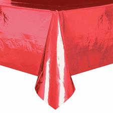 RED FOIL RECTANGULAR PLASTIC TABLE COVER, 54X108 PZ. 12 MC. 72-en