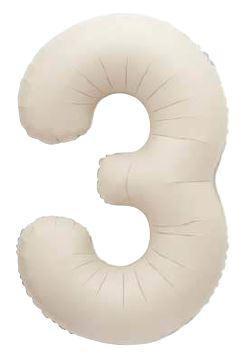 MATTE NUDE NUMBER 3 SHAPED FOILBALLOON 34, PACKAGED PZ. 5 MC. 100