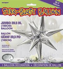 BBB SILVER GLITZ 3D STAR FOIL BALLOON-JUMBO PZ. 5 MC. 100-en