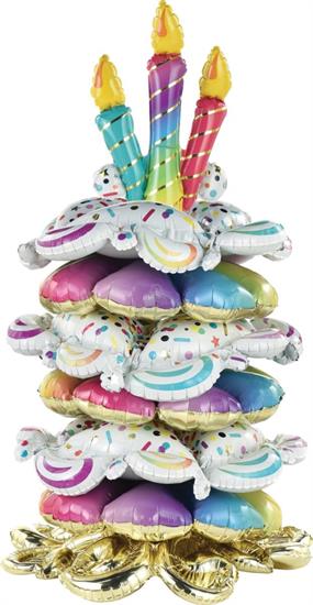 LARGE DECOR BIRTHDAY CAKE STACKER 116CM     1PZMC 24