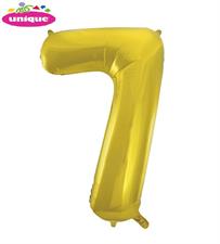 34 NUMERAL 7 GOLD FOIL BALLOON PKG PZ. 5 MC. 100